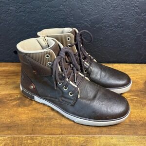 DayFive Viper 317163 Brown Faux Leather Side‎ Zip Fashion Boots Mens Size 10